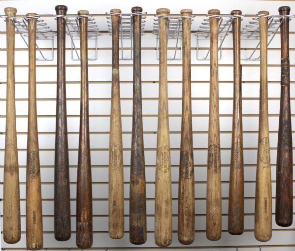 1917-34 H&B Louisville Slugger Professional Model Game Used Bats (Lot of 12) MEARS Auction LOA