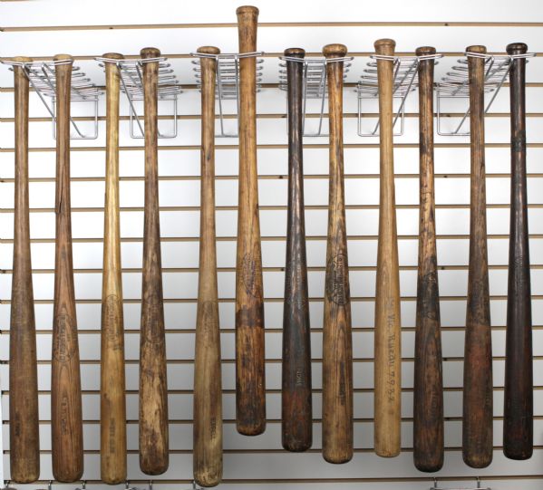 1917-33 H&B Louisville Slugger Professional Model Game Used Minor League Bats (Lot of 12) MEARS Auction LOA