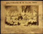 1885 Baltimore Base Ball Club 9 1/2" x 7 1/2" Imperial Cabinet Photo With Patrick Casey From Casey At The Bat