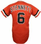 1982 Rennie  Stennett San Francisco Giants Game Worn Alternate Orange Jersey (MEARS Auction LOA & Giants Team LOA)