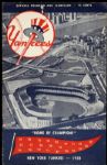 1958 New York Yankees vs. Baltimore Orioles Official Scorecard