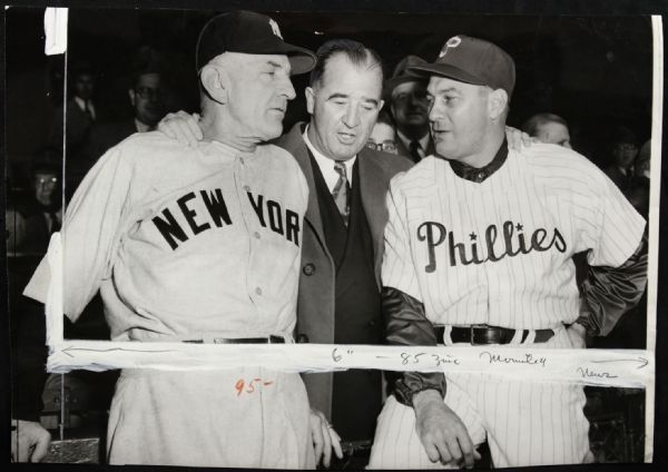 1950 World Series Chandler / Stengel / Sawyer "TSN Collection Archives" Original First Generation 9.5" x 13.5" Choice Jumbo Oversized Photo (TSN Collection Hologram/MEARS Photo LOA) 1:1, Unique