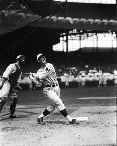 1928 Mel Ott New York Giants "TSN Archives" Charles Conlon Original 11" x 14" Print Hand Developed From Glass Plate Negative (MEARS LOA) Rare