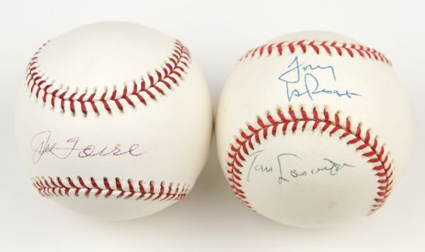 1994-2001 Top Managers Signed Baseball - Lot of 2 w/Tony LaRussa Tommy Lasorda Joe Torre - JSA 