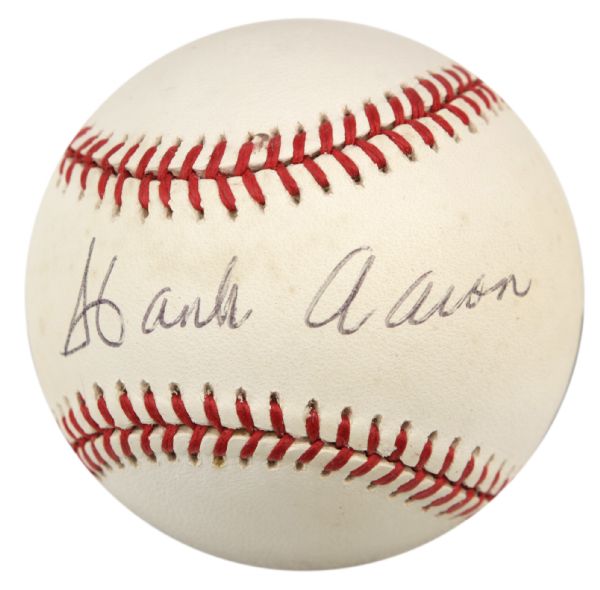 1994-2000 Hank Aaron Milwaukee Braves Brewers Single Signed ONL (Coleman) Baseball - JSA 