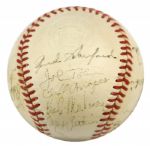 1951 St. Louis Browns Team Signed OAL (Harridge) Baseball w/21 Sigs. Incl. Satchel Paige - JSA