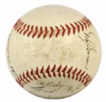 1951 St. Louis Browns Team Signed OAL (Harridge) Baseball w/21 Sigs. Incl. Satchel Paige - JSA