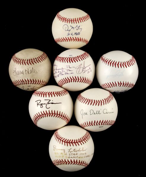 1990s-2000s Signed Baseball - Lot of 7 w/Denny McClain  Ryan Zimmerman (MEARS Auction LOA) 