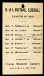 1911 University of Illinois Football Schedule 