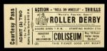 1960s-70s  Roller Derby Ticket - Houston vs. Hollywood