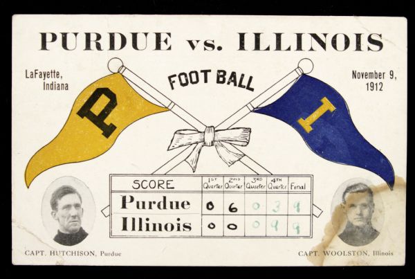 1912 Purdue vs. Illinois College Football Postcard 