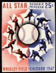 1947 MLB All Star Game Program & Full Ticket - First All Star Game at Wrigley Field 