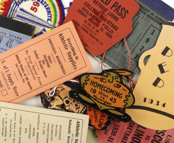 1921-58 University of Illinois Tickets Passes and Schedules - Lot of 10