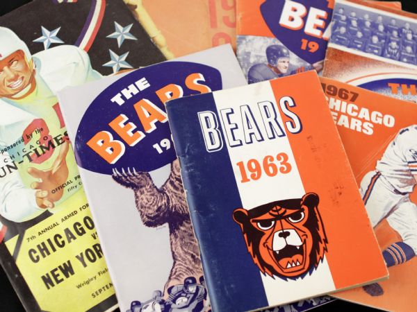 1952-67 Chicago Bears Team Yearbooks and Game Programs - Lot of 7