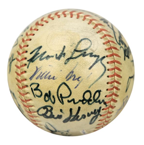 1966 San Francisco Giants Team Signed Baseball w/ 18 Sigs. Incl. Willie McCovey Willie Mays Juan Marichal Gaylord Perry  - JSA 