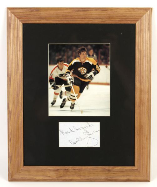 Bobby Orr Boston Bruins Signed Cut Photo Display - JSA 