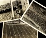 1924 (October 18th, 1924) Illinois vs. Michigan Football Homecoming Victory 5" x 6.75" Real Photo Postcard  - Lot of 3- Red Grange scores 3 touchdown