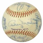 1977 New York Yankees Team Signed OAL (MacPhail) Baseball w/19 Sigs. Incl. Billy Martin Sweet Spot Elston Howard Yogi Berra - JSA 