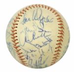 1977 New York Yankees Team Signed OAL (MacPhail) Baseball w/19 Sigs. Incl. Billy Martin Sweet Spot Elston Howard Yogi Berra - JSA 