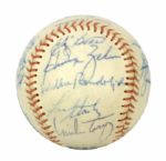 1977 New York Yankees Team Signed OAL (MacPhail) Baseball w/19 Sigs. Incl. Billy Martin Sweet Spot Elston Howard Yogi Berra - JSA 