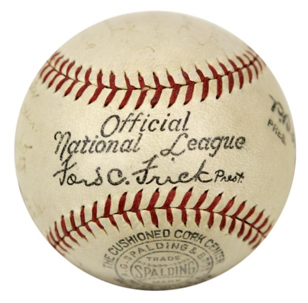 1935 Major/Minor League Signed ONL (Frick) Baseball w/Andy High Ace Elliot, Reiss - JSA 