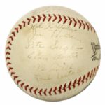 1935 Major/Minor League Signed ONL (Frick) Baseball w/Andy High Ace Elliot, Reiss - JSA 