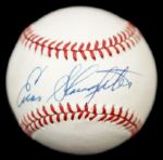 1980s Hall of Fame Single Signed Sluggers Baseball - Lot of 7 w/Boggs, Cepeda, Slaughter Carew Irvin Dawson - JSA 