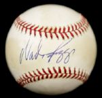1980s Hall of Fame Single Signed Sluggers Baseball - Lot of 7 w/Boggs, Cepeda, Slaughter Carew Irvin Dawson - JSA 