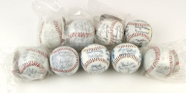 1980s Chicago Cubs Facsimile Signed Baseball - Lot of 8