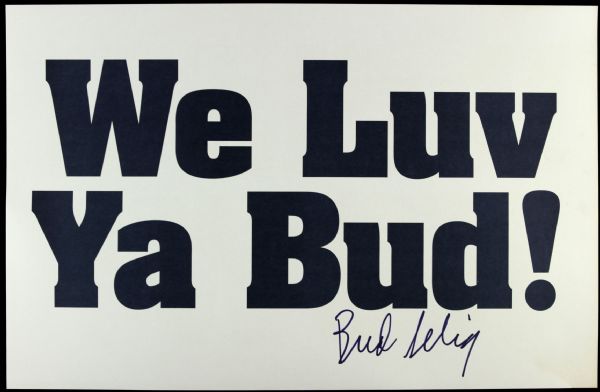 1990s Bud Selig Milwaukee Brewers Signed Build It Now Sign - JSA