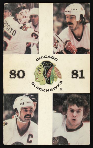 1980-81 Chicago Blackhawks Signed Media Guide w/40 Sigs. Dennis Savard Tony Esposito Steve Larmer Keith Magnuson - JSA 