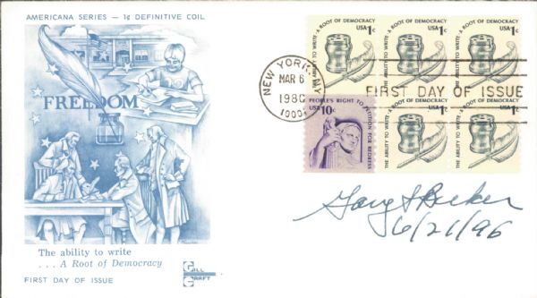 Nobel Prize Gary Becker Economics & Czeslaw Milosz Literature Signed First Day Cover - JSA 