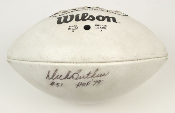 1990s Dick Butkus Chicago Bears Signed White Panel ONFL (Tagliabue) Football - JSA 