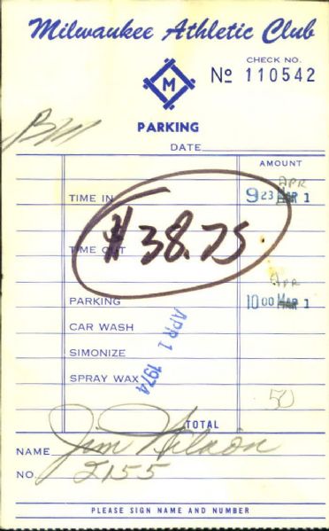 1970s Milwaukee Brewers Signed Receipts and Stubs - Bud Selig Del Crandall - Lot of 28 (JSA)