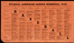 1936 Milwaukee Brewers AAA American League Schedule Gift From Bank
