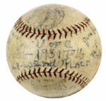1931 University of Chicago Multi-Signed Baseball - 12 Sigs. (MEARS Auction LOA) 