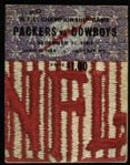 1967 NFL Championship Ice Bowl Program - Green Bay Packers vs. Dallas Cowboys