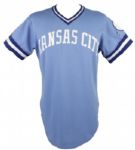 1981 Willie Mays Aikens Kansas City Royals Game Worn Powder Blue Jersey - (MEARS A10)