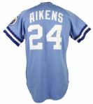 1981 Willie Mays Aikens Kansas City Royals Game Worn Powder Blue Jersey - (MEARS A10)