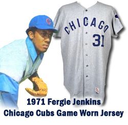 1971 Ferguson Jenkins Chicago Cubs Game Worn Road Jersey (MEARS A9)