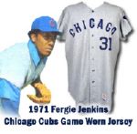 1971 Ferguson Jenkins Chicago Cubs Game Worn Road Jersey (MEARS A9)