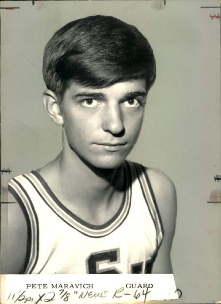 1967 "Pistol" Pete Maravich LSU "The Sporting News Collection Archives" Original 5" x 7" Photo (Sporting News Collection Hologram/MEARS Photo LOA)