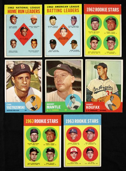 1963 Topps Complete Set w/ Pete Rose Rookie Mickey Mantle Sandy Koufax 