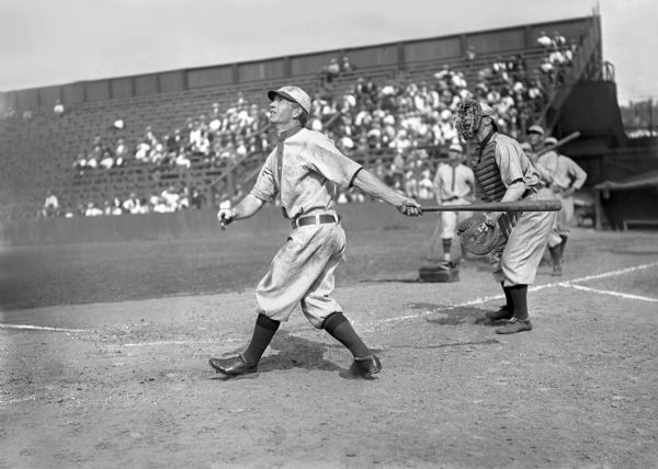 1910 Tommy Leach Pittsburgh Pirates Charles Conlon Original 11" x 14" Photo Hand Developed from Glass Plate Negative & Published (The Sporting News Hologram/MEARS Photo LOA)
