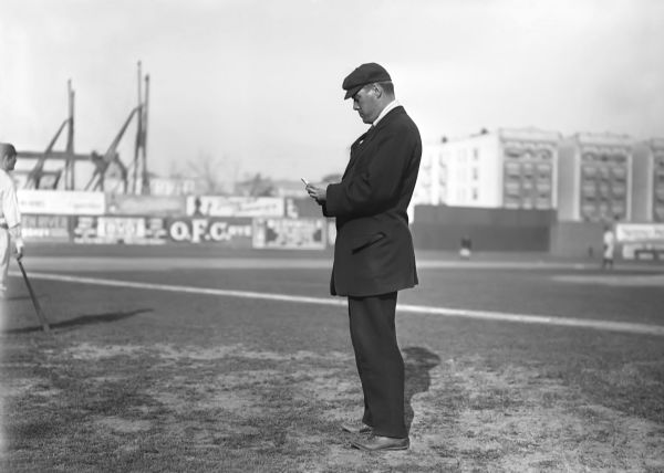 1910 Big Bill Dinneen American League Umpire Charles Conlon Original 11" x 14" Photo Hand Developed from Glass Plate Negative & Published (The Sporting News Hologram/MEARS Photo LOA)