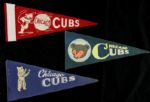 1940s - 50s Chicago Cubs Mini-Pennant - Lot of 3 