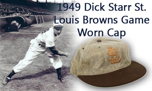 1949 Dick Starr St. Louis Browns Game Worn Cap - 