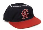 1965-70 California Angels Game Worn Cap Rare Halo Style (MEARS Auction LOA)