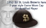 1952-53 St. Louis Browns Game Worn Cap Scarce Version (MEARS Auction LOA)