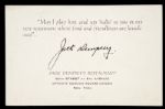 1940s circa Jack Dempsey's Restaurant 3.5 x 5.5 Card